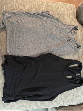GAP Women's Black and Gray Racerback Workout Tank Top - Multi Tie Back Options
